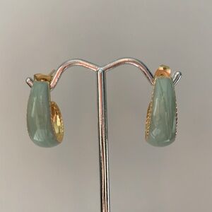 Aqua Green Enamel Earrings